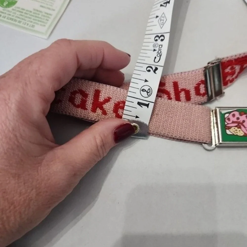 Vintage 1982 Strawberry Shortcake Kids Belt Pink‎ Elastic Character Buckle